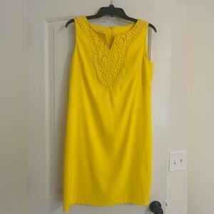 Kim Rogers Yellow Lace Accent Mini Dress